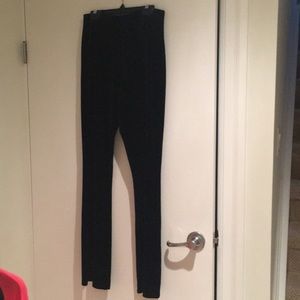 Velvity , velour like, elastic waist pants Black